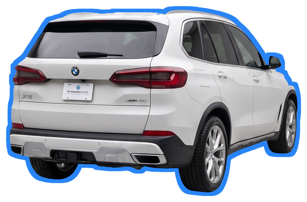 Illustrated outline of a detailed SUV